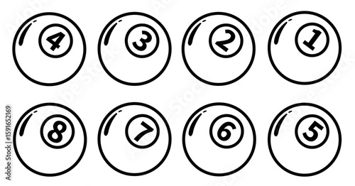 Balls billiard icon set. Vector illustration