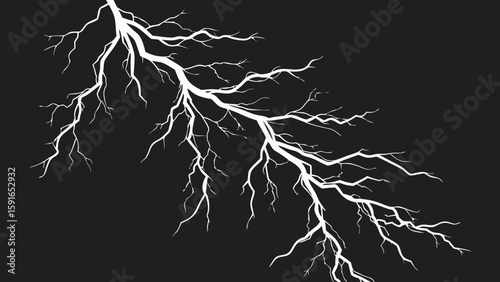 A striking illustration of a lightning bolt cutting through dark storm clouds, capturing the intensity of a thunderstorm.