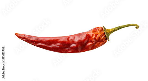 Single Dried Red Chili Pepper.
