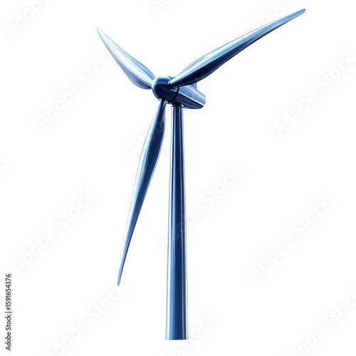 Isolated windmill with three blades against a solid color on transparent background