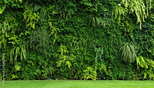 Lush green vertical garden wall