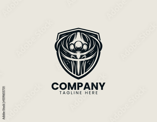 Healthy Knee Joint Bone Protection Medical Orthopedic Vector Logo Design
