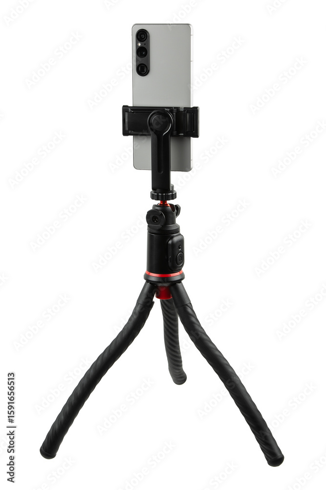 Naklejka premium Vertical Smartphone on Flexible Tripod