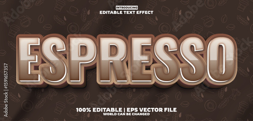 Espresso Coffee editable text effect in new modern trend style
