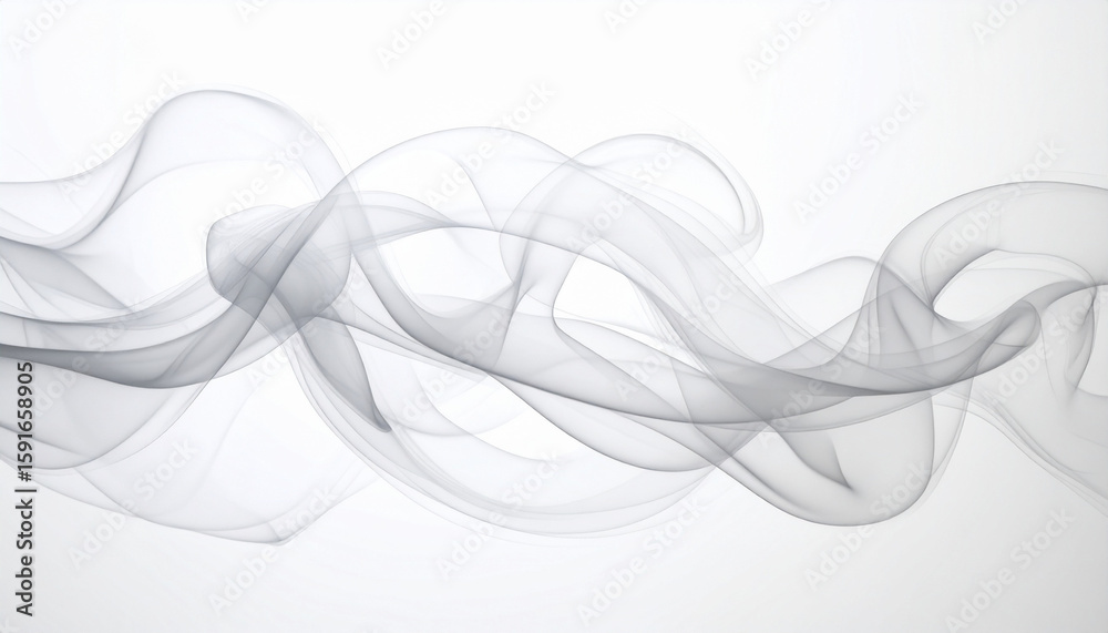 Fototapeta premium Subtle variation of smoke curves forming elegant vapor motions. Ideal for design overlays or backgrounds.