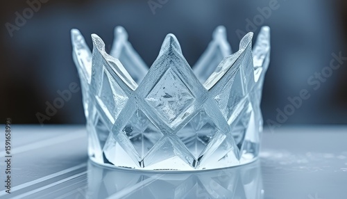Delicate crown formed from natural ice
