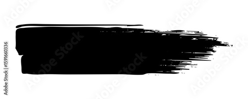Black Paint Stroke Design Element Abstract Marker Bar Shape for Modern Graphic Highlight and Simple Texture Background