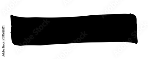 Abstract Black Ink Paint Stroke Isolated Element Grunge Bar Shape Artistic Banner for Modern Graphic Design and Texture Background