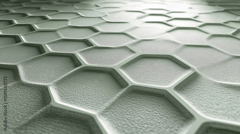 Fototapeta premium Abstract mint-green honeycomb with shadows--modern 3D background texture.