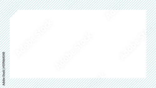 Blue diagonal thin lines repeat pattern with white background have blank space in rectangle upper left corner shape graphic illustration.
