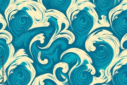 Whirlpool A pattern of swirling whirlpoollike shapes often used