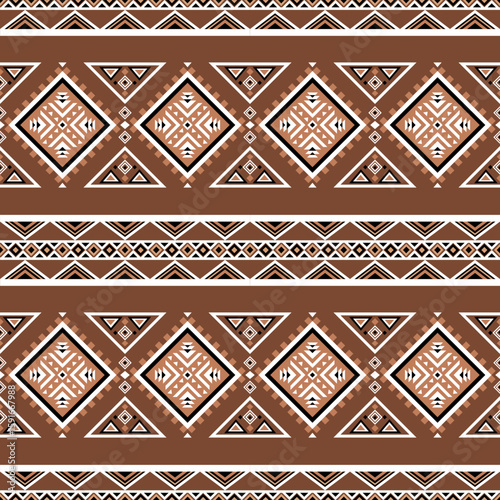 Geometric pixel ethnic pattern seamless oriental traditional design floral background wallpaper carpet clothing wrapping vector illustration texture fabric print
