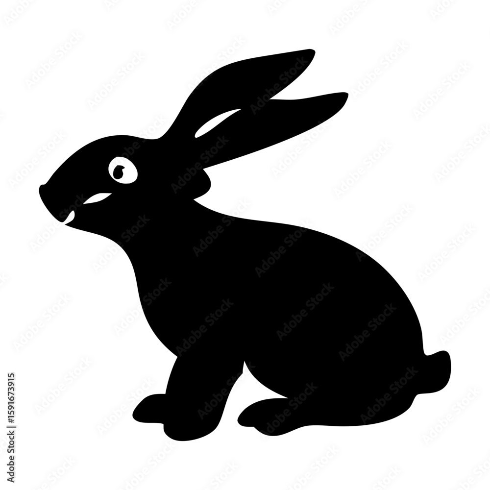 Obraz premium Rabbit Silhouette Vector Illustration