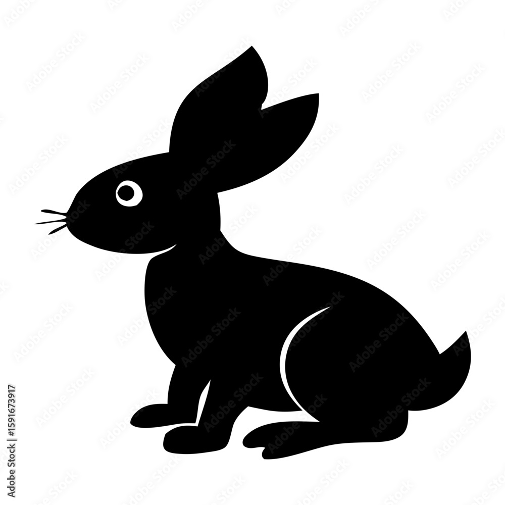 Obraz premium Rabbit Silhouette Vector Illustration