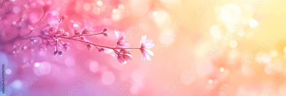 Obraz premium Delicate Pastel Watercolor Floral Artwork with Dreamy Blossoms, Soft Blurs, and Light Effects