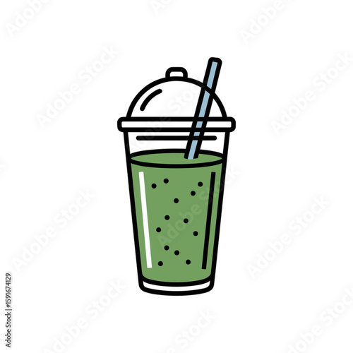 green smoothie in plastic cup