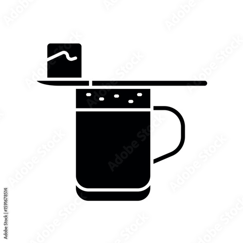 Bulletproof coffee black flat icon for digital and print projects.