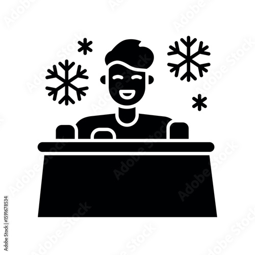 cold exposure black flat icon for digital and print projects.
