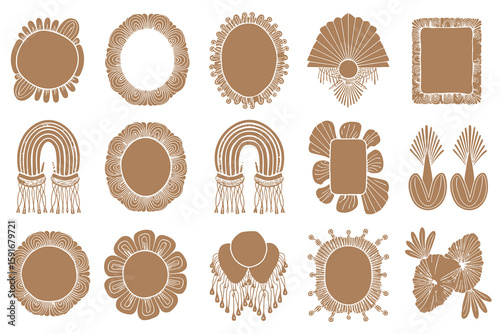 Vintage vector label collection of different nuts, spices, and chocolate with gold decorative elements