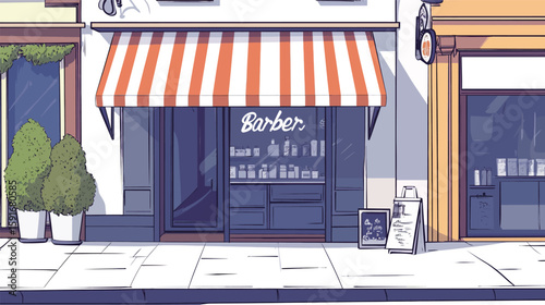 Hand-Drawn Barber Shop Signage – Vintage Vector Illustration