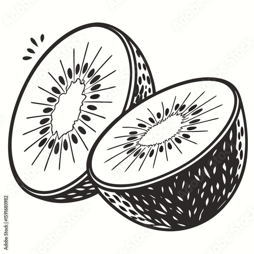 Two kiwi fruit slices