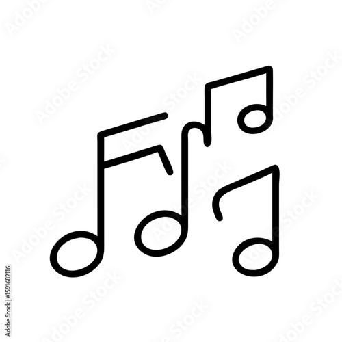 Musical notes in simple line art style for Theatre and stage  