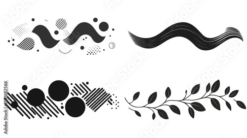 Elegant bold monochrome vector scroll divider with vintage ornamental curves, symmetrical flourish line art, and minimalistic black and white baroque elements for classic frame borders and decorative 