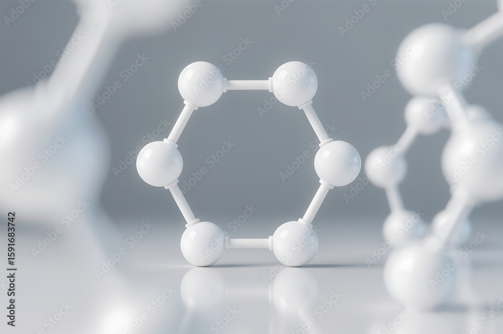 Obraz premium Molecule Structure White Atom