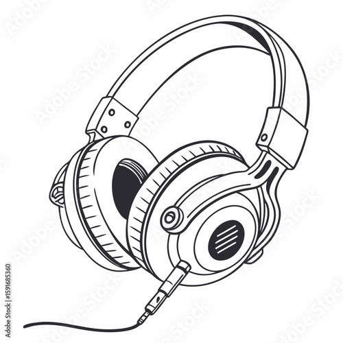 Headphones – Audio Device Vector Illustration on White Background