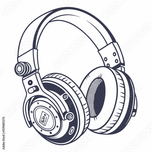 Headphones – Audio Device Vector Illustration on White Background