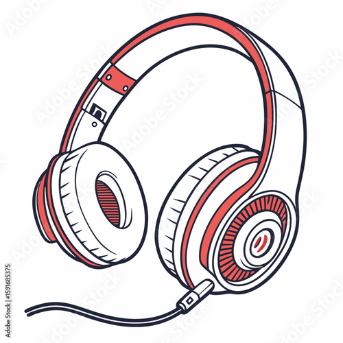 Headphones – Audio Device Vector Illustration on White Background