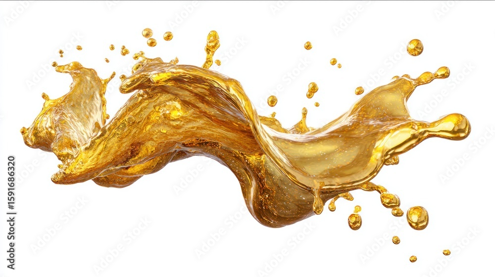 Fototapeta premium Gold liquid splash, dynamic wave