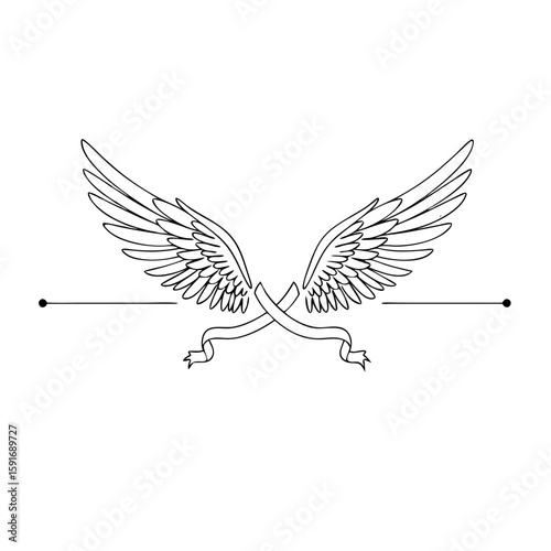 Elegant design of winged page separator with ribbon