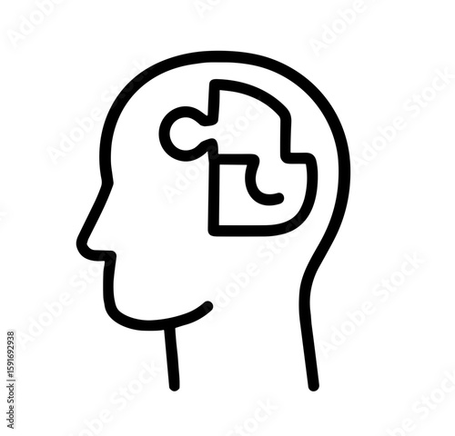 Disability and Accessible Living icons with puzzle piece in brain design  
