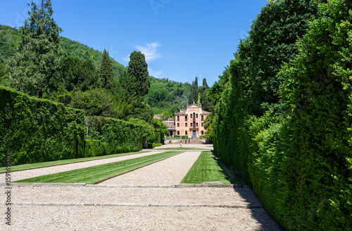 Scalea del Sonetto - The Stairway of the Sonnet view Villa Barbarigo Valsanzibio Padua Galzignano Terme (16th-17th century)..