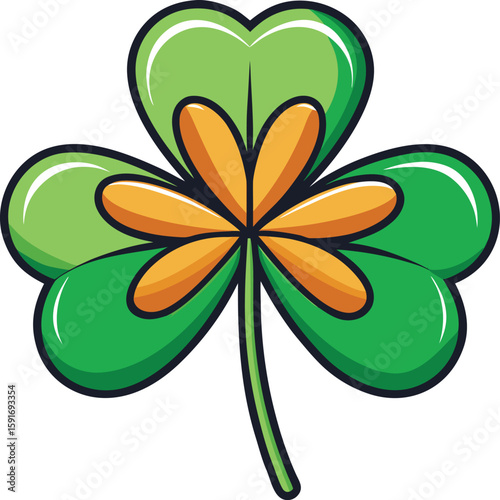 Festive Green Shamrock Illustration for St. Patrick's Day Celebration Designs 