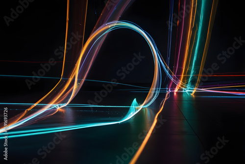 Technology digital light wave background illustration