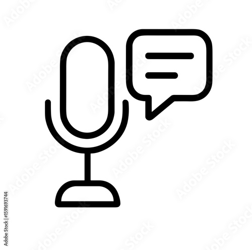 Microphone icon with speech bubble for disability and accessible living  
