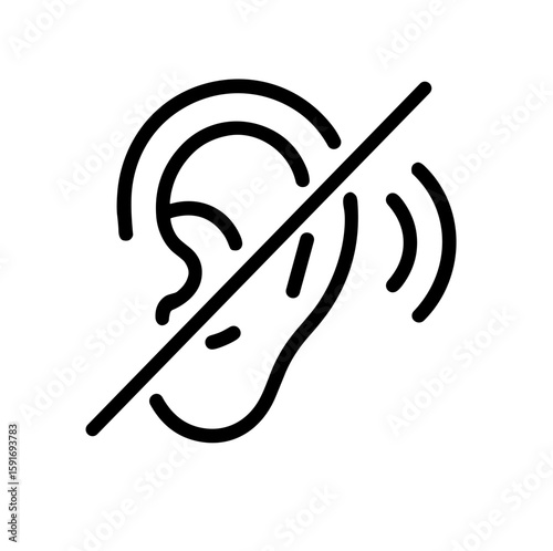 Accessible Living vector icon symbolizing hearing impairment  