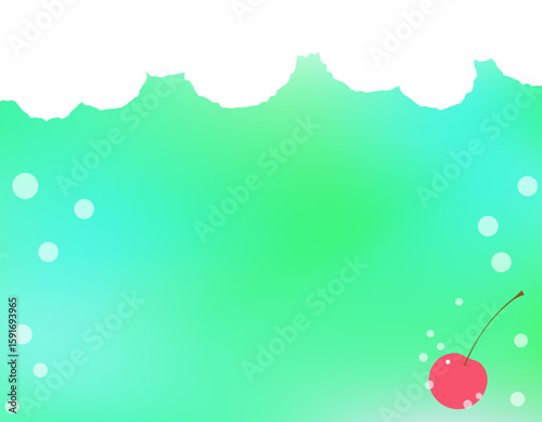 チラシに使えるポップでかわいいメロンソーダのフレーム背景　