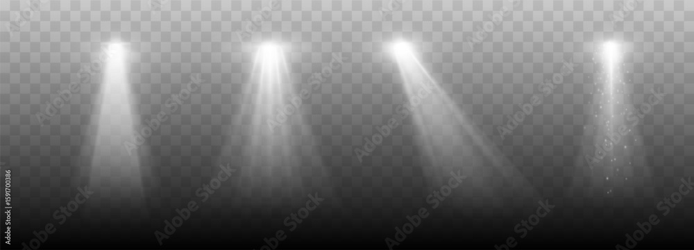 Naklejka premium Spotlights. Stage lighting vector design