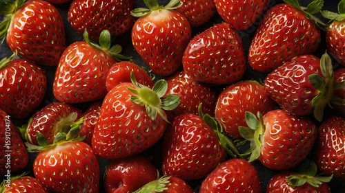 fresh organic strawberry. macro fruit background 