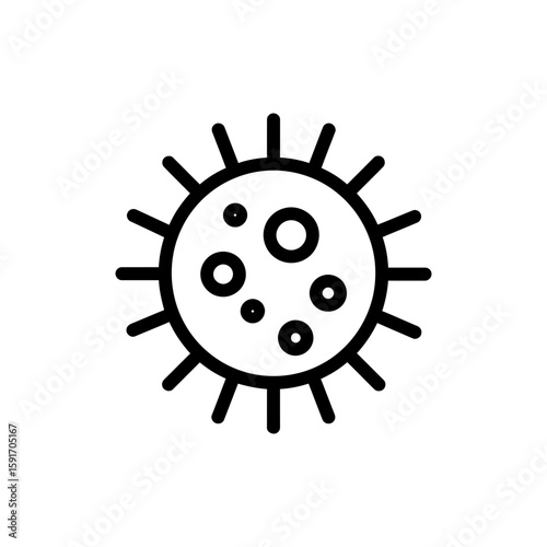 Minimal Outline Icon of a Virus Spreading