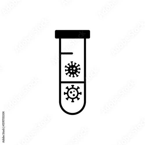 Minimal icon of blood sample showing virus presence