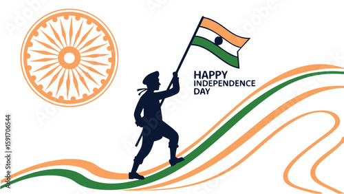 Independence day celebration silhouette
