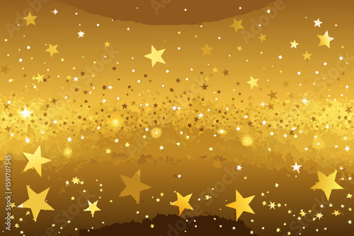 Luxury Golden Gradient Scattered Glitters vector illustration