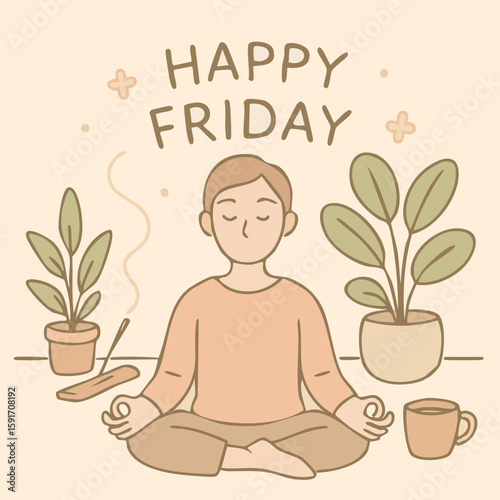 "Happy Friday" meditation session with indoor plants and aromatherapy
