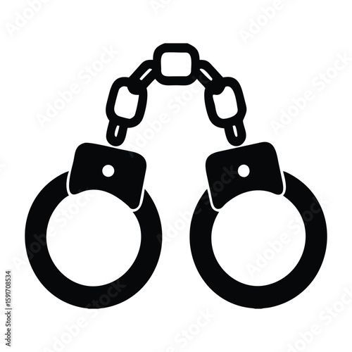 Handcuffs Vector Icon Law Crime Arrest Security Justice