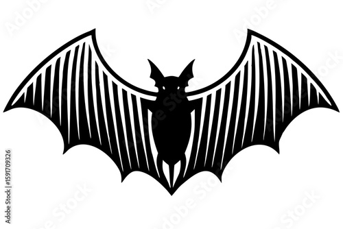 Vintage Wallpaper with Bat Silhouette vector illustration