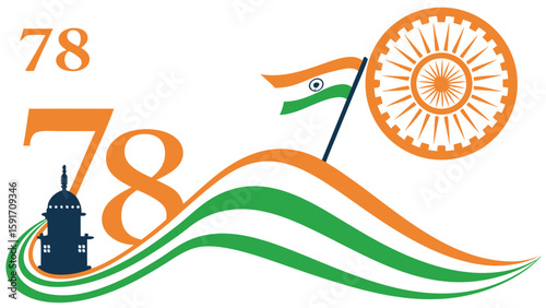 Indian independence anniversary graphic design